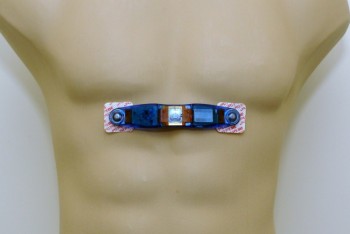 Heartwing prototype shown on mannequin abdomen.